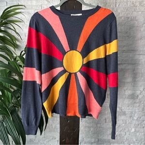 Marine Layer “Icon” Sun Beam Cotton Sweater in Navy Size Small